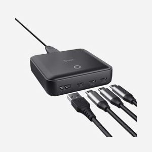 Trust Chargeur Secteur Universel 100W - 3x USB-C (PPS, PD 3.0) & 1x USB-A - Noir, 5-20V, 5A, Protection Surchauffe/Court-circuit, Câble 1.2m - Miniature 2
