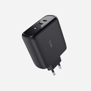 Trust Chargeur Secteur 65W Universel 2 Ports USB-C Power Delivery 3.0, PPS, Protection Surcharge/Court-circuit, 100-240V, Noir, Certifié CE/UKCA - Miniature 2