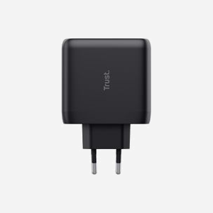 Trust Chargeur Secteur 65W Universel 2 Ports USB-C Power Delivery 3.0, PPS, Protection Surcharge/Court-circuit, 100-240V, Noir, Certifié CE/UKCA - Miniature 3