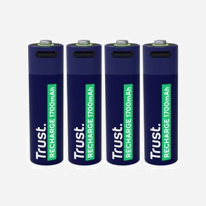 Trust Batteries Rechargeables AA 1700 mAh (4 pièces) - Recharge USB-C, 800 Cycles, Temps de Charge 2h, Protection Court-Circuit, Dimensions 50x14mm - Miniature 4