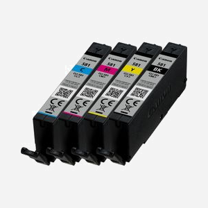 Canon Multipack Cartouches CLI-581 BK/C/M/Y : Pigment Noir 5.6ml + Couleurs 3x5.6ml ChromaLife100, Compatibilité PIXMA TS Series