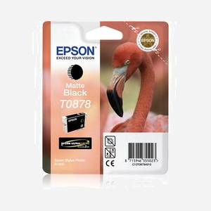 Epson UltraChrome Hi-Gloss2 Nm Cartouche Noir Mat C13T08784010, Encre à Pigments 11,4ml, Stylus Photo R1900/P-3000, Jet d'encre - Miniature 1