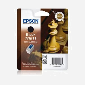 Epson Cartouche Encre Noire Pigmentée 24ml - C13T05114010 - Stylus Color 1520/1160 - Technologie Jet d'encre - Conditionnement Blister