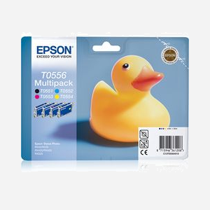 Epson Multipack Encres QuickDry T0556 (C13T05564010) : Noir 8ml + Couleur 3x8ml - Stylus Photo RX/R - Encre à Pigments