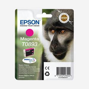 Epson Cartouche d'encre Magenta C13T08934011 DURABrite Ultra M 3.5ml à pigments pour Stylus SX100/SX200/SX400 et Office BX300F - Miniature 1