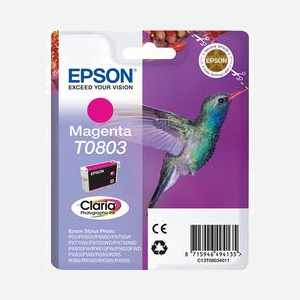 Epson Cartouche d'encre Magenta Claria M T0803 (C13T08034011) 7.4ml Pigmentée Jet d'encre pour Stylus Photo RX/R/PX Series - Miniature 1