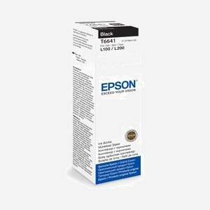 Epson C13T66414A Bouteille d'encre noire 70ml, encre pigmentaire, pour imprimantes Epson L100/L110/L200/L300/L355/L550, Original