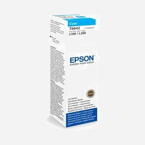 Epson C13T66424A - Bouteille d'encre Cyan T6642 70ml - Encre originale Epson - Compatible L100/L110/L200/L300/L355/L550