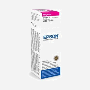 Epson C13T66434A : Bouteille d'encre Magenta 70ml, encre à pigments, compatible L100/L110/L200/L300/L355/L550, dimensions packaging 62x145x80mm