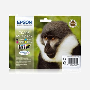 Epson Multipack 4 Couleurs DURABrite Ultra (Noir 5.8ml, Cyan/Magenta/Jaune 3.5ml) Ref: C13T08954020 - Stylus SX100/SX400 & Office BX300F
