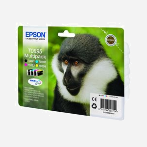 Epson Multipack 4 Couleurs DURABrite Ultra (Noir 5.8ml, Cyan/Magenta/Jaune 3.5ml) Ref: C13T08954020 - Stylus SX100/SX400 & Office BX300F - Miniature 2