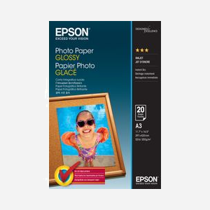 Epson Papier Photo Glossy A3 20 feuilles - 200 g/m² - Finition Gloss - Compatibilité imprimantes Epson Stylus Photo et SureColor - C13S042536