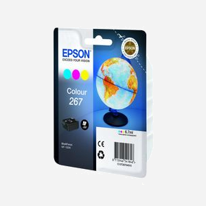 Epson Globe Monobloc 267 - Cartouche d'Encre DURABrite Ultra - Cyan, Magenta, Jaune - 6.7ml - 200 pages - Compatibilité WorkForce WF-100W - Réf C13T26704010 - Miniature 2
