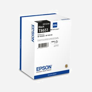 Epson C13T865140 : Cartouche d'encre noire à pigments, 221ml, rendement 10000 pages, pour WorkForce Pro WF-M5xxx series.