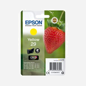 Epson Cartouche d'encre Jaune C13T29844012 - Encre à Pigments Claria Home J - 3.2ml, 180 Pages - Compatibilité Imprimantes Expression Home XP