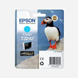 Cartouche d'encre Epson C13T32424010 Cyan, 14ml, 980 pages, Jet d'encre, pour imprimantes SureColor SC-P400, technologie d'impression à jet d'encre - Miniature 1