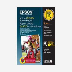 Epson Papier Photo Glacé Économique 10x15cm, 183gsm, Pack de 40 Feuilles, Référence C13S400044, Finition Gloss, Impression Jet d'encre, Utilisations Multiples - Miniature 1
