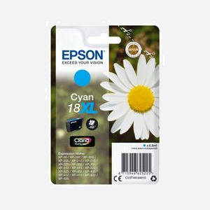 Epson Cartouche Cyan 18XL C13T18124012, Encre Claria Home, 6.6ml, Haut Rendement (XL), 450 pages, Jet d'encre, Compatibilité XP-Series - Miniature 1