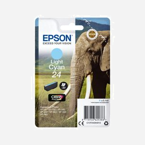 Epson Cartouche Claria Photo HD Cyan Clair C13T24254012 (Eléphant) - Encre Pigmentée 5.1ml, 360 pages - Compatibilité Imprimantes Epson Expression Photo