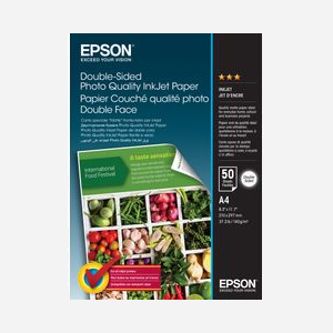 Epson Papier Jet d'Encre Qualité Photo Recto-Verso A4, 50 Feuilles, 140 g/m², Finition Mate - Optimisé Imprimantes Jet d'Encre Epson - C13S400059