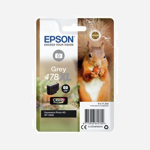Epson 478XL Claria Photo HD Ink Grey Singlepack (C13T04F64010) - Encre à colorant, 11.2ml, 200 pages, Expression Photo XP-15000/XP-8500 - Miniature 2
