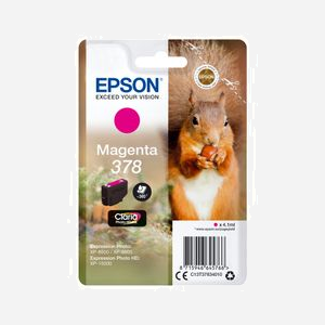 Epson Cartouche d'encre Magenta 378 Claria Photo HD, Original, Jet d'encre, 4.1ml, 360 pages, pour Expression Photo XP-8500/XP-15000, C13T37834020