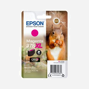 Epson 378XL Squirrel Magenta - Cartouche d'encre à pigments Claria Photo HD - 9.3ml - 830 pages - Pour Expression Photo XP-8500/8505, XP-15000