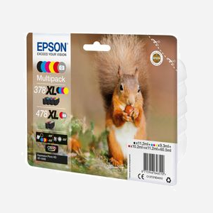 Epson Squirrel Multipack 6 couleurs 378XL/478XL Claria Photo HD Ink - Kit 6 cartouches jet d'encre (Noir 11.2ml, Couleur 9.3ml) - Expression Photo XP-8500 - Code OEM C13T379D4010 - Miniature 3