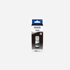 Epson 104 EcoTank Bouteille d'encre Noire 65ml, Jet d'encre, Originale, Compatible EcoTank ET-2700/2710/2720/4700, C13T00P140