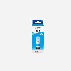 Epson Bouteille d'encre Cyan 104 EcoTank Originale - 65 ml - Jet d'encre - Compatibilité EcoTank ET-4700, ET-2726, ET-2720, ET-2715, ET-2714, ET-2712, ET-2711, ET-2710 - Miniature 1