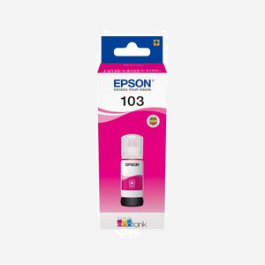 Epson 103 Cartouche d'Encre Original Magenta C13T00S34A, Encre à Pigments 70ml, Jet d'Encre, Compatibilité L1110, L3150, L5190