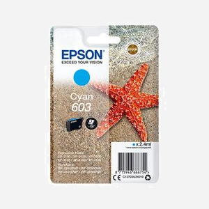 Epson Cartouche d'encre Cyan 603 Original - 2.4ml - Rendement Standard - Compatibilité Imprimantes Epson Expression Home/WorkForce - Code OEM C13T03U24020 - Miniature 1