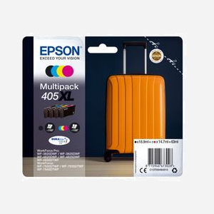 Epson 405XL Multipack 4 Couleurs DURABrite Ultra Ink (C13T05H64010): Noir 18.9ml, Couleur 3x14.7ml, Pigment, WorkForce Pro/WF-7840DTWF