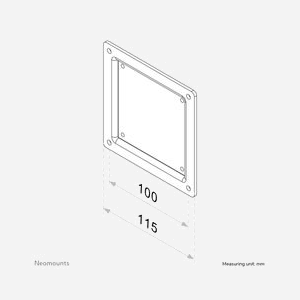 Neomounts FPMA-VESA100 Adaptateur VESA Acier Noir 10-30" (25.4-76.2cm) VESA 75x75/100x100mm Max 25kg - Miniature 2