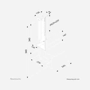 Neomounts CPU-D200BLACK Support UC Bureau Acier Noir - 30kg Max - Réglable 130-230mm Largeur / 390-540mm Hauteur - VESA 75x75/100x100mm - Miniature 3