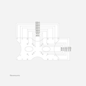 Neomounts FPMA-VESA400 Adaptateur VESA Acier Argent 22-52" (55.9-132.1cm) VESA 75x75 à 400x200mm Max. 35kg - Miniature 2