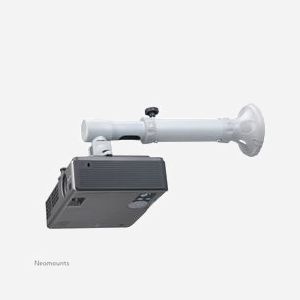 Neomounts BEAMER-W050SILVER Support mural vidéoprojecteur Acier argenté, charge max 12kg, pivot 360°, inclinaison 90°, distance mur 37-47cm, largeur 0-390mm
