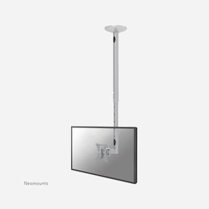 Neomounts FPMA-C050SILVER Support Plafond Écran 10-30" Acier Argent VESA 50x50 à 100x100mm Inclinaison 40° Pivot 180° Hauteur Ajustable 60-85cm Charge 20kg