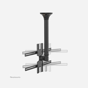 Neomounts FPMA-C400BLACK Support Plafond Écran 32-60" VESA 200x200 à 600x400, Inclinaison 25°, Pivot 60°, Hauteur Ajustable 64-104cm, Max 35kg - Miniature 4