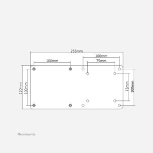 Neomounts THINCLIENT-01 Support Mini PC VESA 75/100 (max 3kg) Acier Noir - Ajustement Largeur 0-260mm, Hauteur 0-120mm, Profondeur 0-2mm - Miniature 5