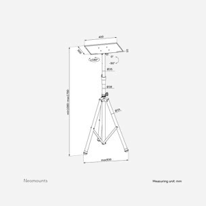 Neomounts NS-FS200BLACK Support Sol 10-32" (25-81cm) VESA 75x75/100x100mm Hauteur Réglable 1080-1780mm Rotation 360° Inclinaison 90° Acier Noir 15kg - Miniature 3