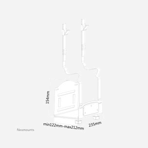 Neomounts CPU-W100BLACK Support Mural PC Acier Noir, Charge Max 10kg, Largeur Ajustable 120-210mm, Dimensions 210x158x245mm, VESA non applicable - Miniature 5