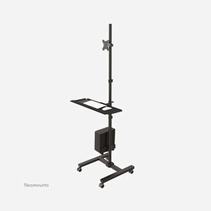 Neomounts FPMA-MOBILE1700 Station de travail mobile acier noir pour écran 10-32" (VESA 75x75/100x100 mm), inclinaison 30°, pivot 360°, hauteur max 1750mm, charge 8kg - Miniature 2