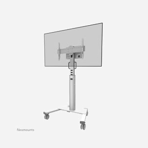 Neomounts FL50S-825WH1 Support Sol Mobile Écran 37-75" 70kg VESA 600x400 Réglage Hauteur 104-157cm avec Compartiment et Roues 10cm