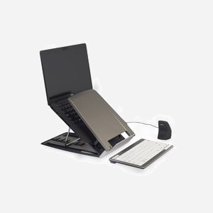 BakkerElkhuizen Ergo-Q 330 Gris : Support portable pour notebook jusqu'à 17" (43.2cm), inclinable 20-40°, 228x310x13mm, 485g - Miniature 2