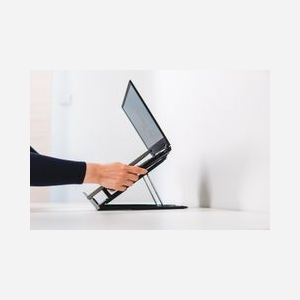 BakkerElkhuizen Ergo-Q 330 Gris : Support portable pour notebook jusqu'à 17" (43.2cm), inclinable 20-40°, 228x310x13mm, 485g - Miniature 4