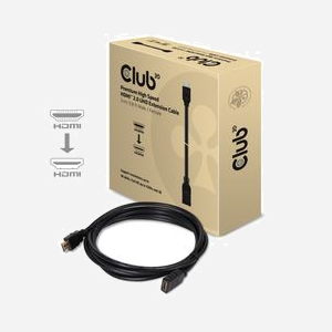 CLUB3D Câble d'Extension HDMI 2.0 High Speed 4K60Hz 3m Mâle/Femelle - Connecteurs plaqués Or, 10.2 Gbit/s, HDCP, Compatible 3D - Miniature 3