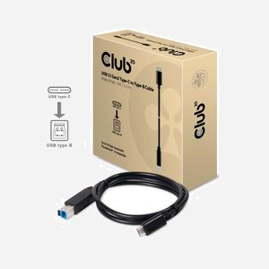 CLUB3D Câble USB 3.1 Gen2 Type-C vers Type-B Mâle/Mâle 1m - CAC-1524 - Noir - Compatible tous systèmes d'exploitation, Certifié CE, FCC, RoHS - Miniature 2