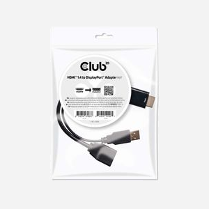 Adaptateur CLUB3D HDMI vers DisplayPort 1.1 Mâle/Femelle, 0.18m, 3840x2160 30Hz, Contacts Or, Transfert 10.2 Gbit/s, Noir, RoHS, FCC, CE EMI - Miniature 2