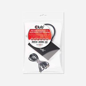 CLUB3D MST Hub DisplayPort 1.2 CSV-6400, Quadruple Sortie DisplayPort, Résolution 1920x1080, 60Hz, Alimentation USB, Compatible 3D, HDCP - Miniature 2